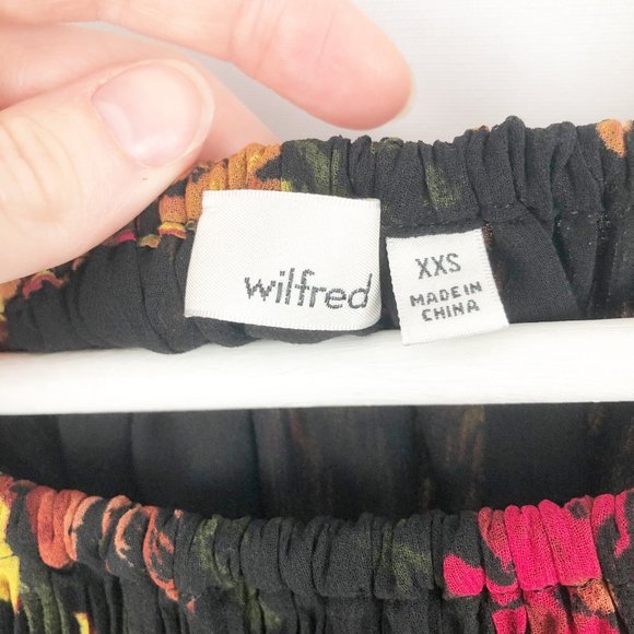 Aritzia Wilfred Talence Silky Chiffon Micro Pleated Floral Peasant Sleeve Blouse - Picture 6 of 11